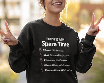 Kdrama Swearshirt, Korean Drama Tshirt, Kdrama Checklist Sweater, Think About Kdrama, Kdrama Lover Shirt, Cute Kdrama Gift