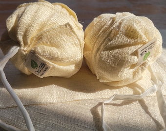 Silk Bath Flower Set: Exfoliating Shower Flowers, 2-Piece