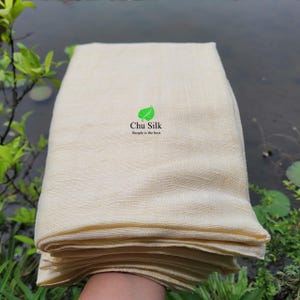 Tussah Silk Bath Towel: Handwoven, Undyed, Sensitive Skin