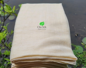 Raw Silk Bath Towel: Handwoven, Undyed, Sensitive Skin