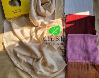 Soft, warm Tussah silk scarf for women