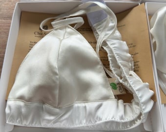 Bralette with Silk Padding (Beige & Ivory)