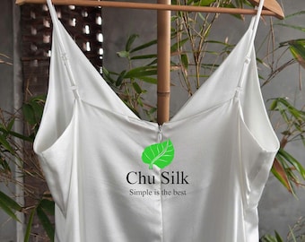 Pure silk dress- undyed ivory silk dress- simple bridal dress for wedding
