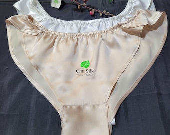Pairs of pure silk panties_ Lotus leaf panties- Lingerie- Undies