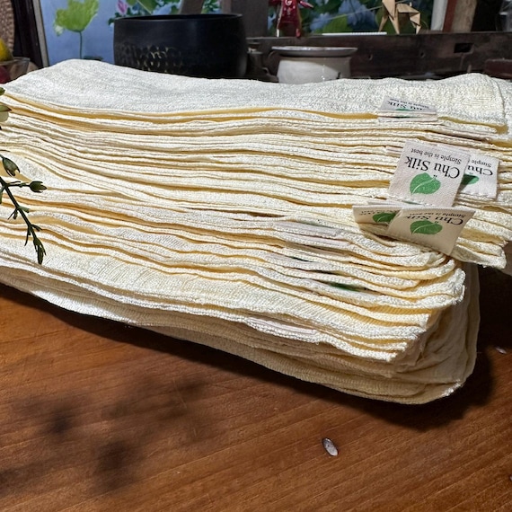 Tussah silk washcloth set of 6pcs- gently cleanses the skin