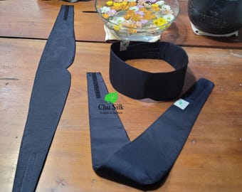 3-Layer Silk Eye Mask: Raw Silk Lining, Adjustable Back Patch