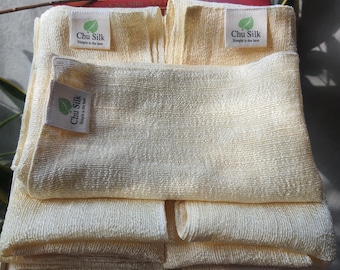 Raw silk washcloth set of 6pcs