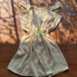 Handwoven Silk Towel Dress: Undyed Raw Silk Bathrobe (80x127cm)