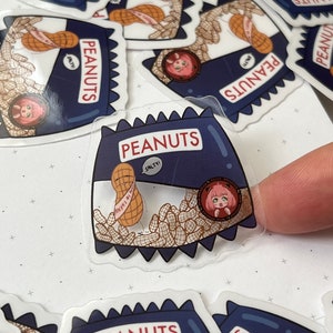 Smug Heh Peanut Snack Pack Clear Sticker Decal | Spy Fam Anime