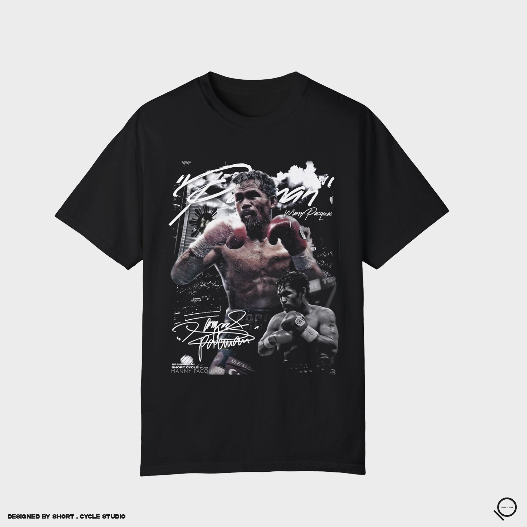 マニー・パッキャオ グラフィックTシャツ、90年代ボクシングTシャツ 
