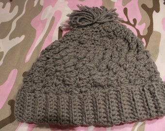 Adult Knitted Gray Winter Hat