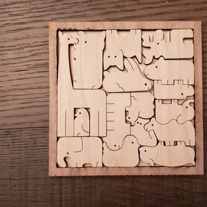 Wood Animal Puzzle Children&#39;s Puzzle,  Farm Animals,  Animal Puzzle,  Educational Toy, Gift for Child, Jigsaw Puzzle,  Wooden Puzzle