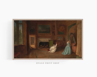 Samsung Frame TV art, The Parlor, Muted, Impressionist, English Country, Cottagecore, Countryside, Cozy, Victorian, Period, Reading