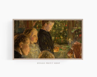 Samsung Frame TV art, Oh Christmas Tree, Winter, Muted, Christmas, Holiday, Farmhouse, Cottage