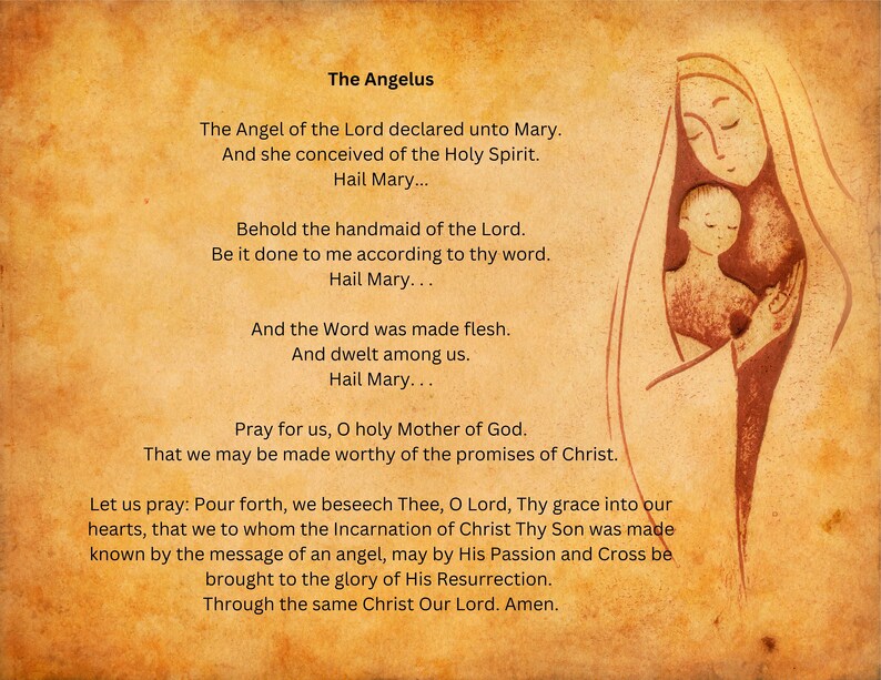 The Angelus Prayer Etsy