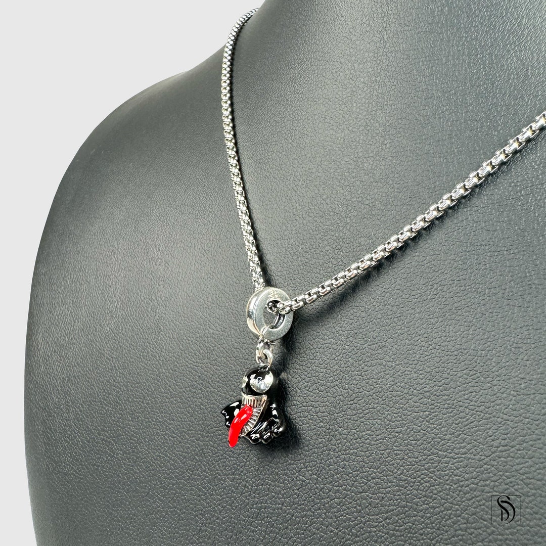 Black Venom Pendant Necklace, Premium 925 Sterling Silver Marvel Comic