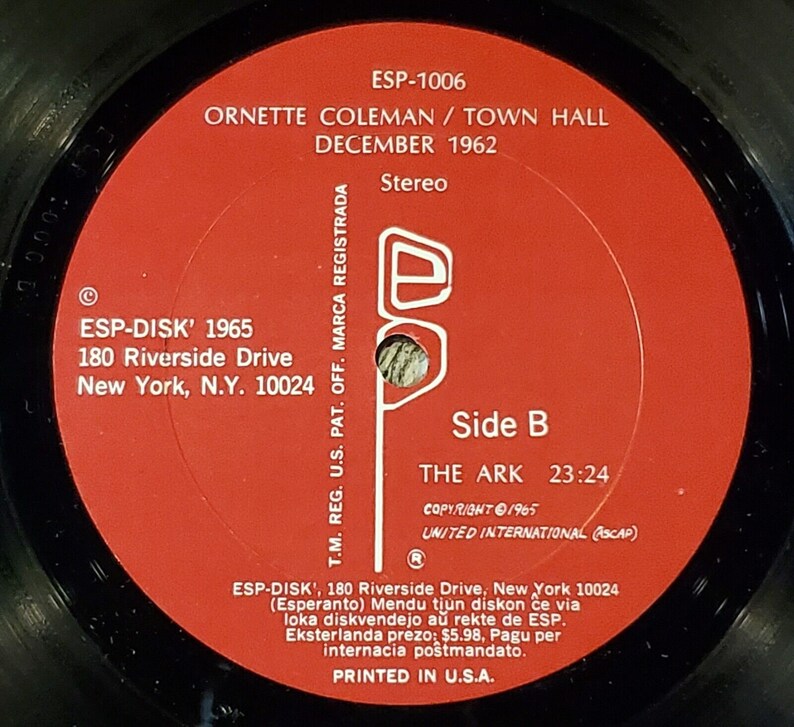 Coleman Town Hall 1962 Lp Vinyl Esp Mono 1965 Etsy