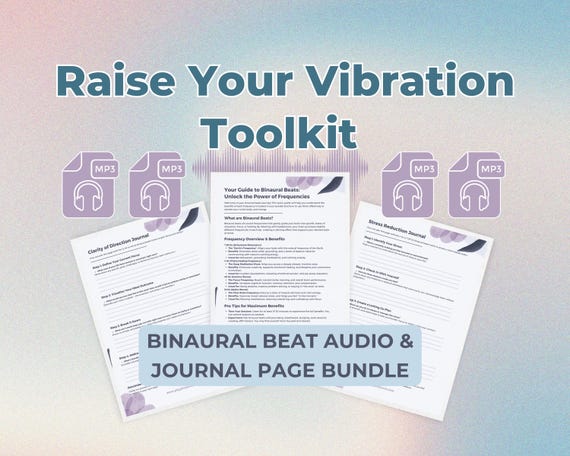 Raise Your Frequency 30 minute Meditation Binaural Beats Digital Audio Frequency - Theta Healing Schumann Resonance 7.83 hz | Journal Pages