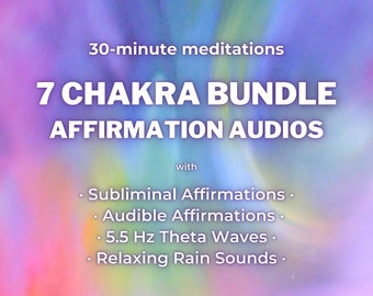 Affirmation Audio for 7 Chakras · Subliminal Affirmations · 5.5 Hz Frequency · Theta Waves · Binaural Beats · Rain Sounds · 30m Meditations