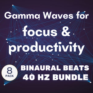 40 Hz Gamma Waves Frequency - Binaural Beats 8-Pack Audio - Pure Sound Frequencies & Nature Sounds - For Productivity and Focus