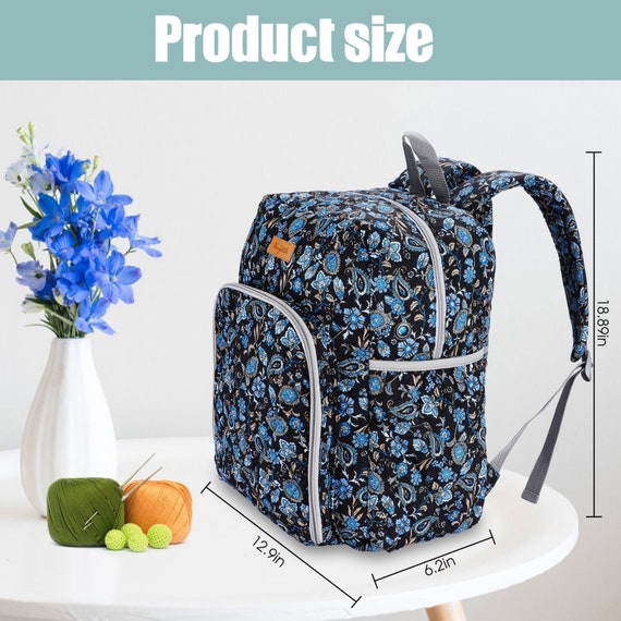 Hanfetch Yarn Storage and Knitting Backpack Large Size With Grommets  Portable Crochet Bag Organizer 