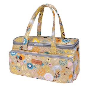 Floral Yarn Bag: Portable Knitting & Crochet Organizer Flower-Yellow
