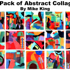 Abstract Collage Pack. Square Collages. 15 total 12&quot;x12&quot; prints (Digital Download)