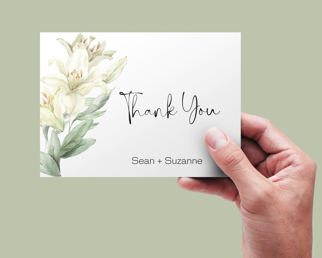 Double-sided, Thank You Folded Card, Wedding / Baby / Bridal Shower ...