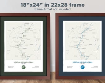 Northville Placid Trail Map Print | Adirondacks Hiking Poster | Hiker Gift