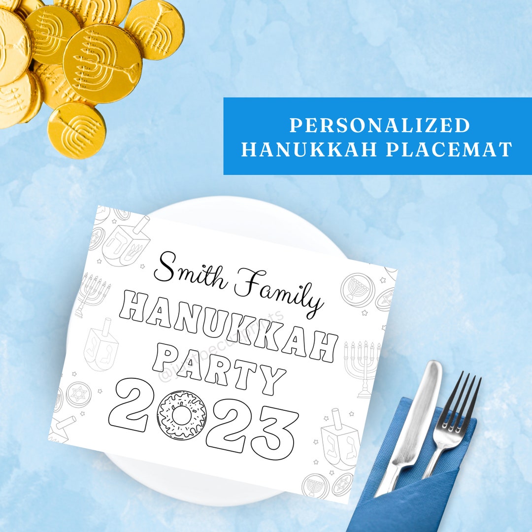 Custom Hanukkah/chanukah/חנוכה Coloring Placemats/holiday Table ...