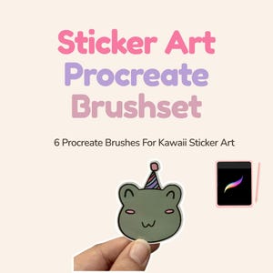 Conjunto de pinceles para Procreate / Pinceles para iPad para arte con pegatinas / Descarga digital de ilustraciones Kawaii / Ideal para principiantes