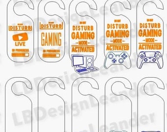Gaming Mode Door Hanger SVG Bundle: Laser Cut Files (Instant Download)