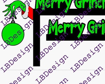 Merry Grinchmas Door Corner SVG DXF AI - Laser Cut File (Digital Download)