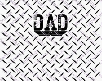 Dad The Man The Myth The Legend SVG File: Diamond Plate Design (Digital Download
