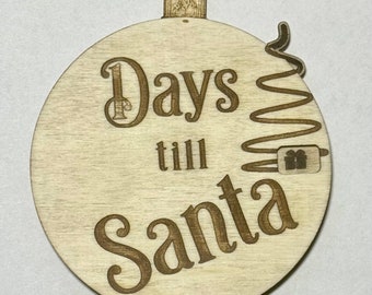 Christmas Countdown Ornament for Laser, Cricut, or CNC crafting.