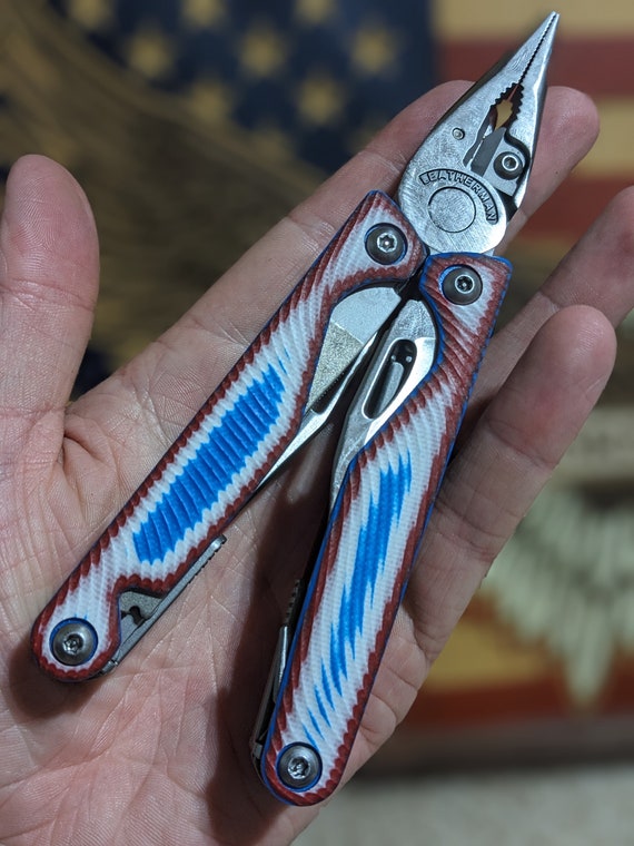 SCALES ONLY - Leatherman Charge G10 Scales Red/white/blue 3D