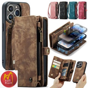 Leather iPhone Case Wallet, Elegant Purse Design, Protective Cover for iPhone SE 2022 &  iPhone 15 14 Plus 11 12 13 Pro Max X XS XR