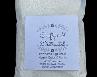 Handgemaakte eierschalenpoeder – Calcium voor heremietkreeften en planten – Natuurlijk bodemverbeteraar – Zak van 4 oz