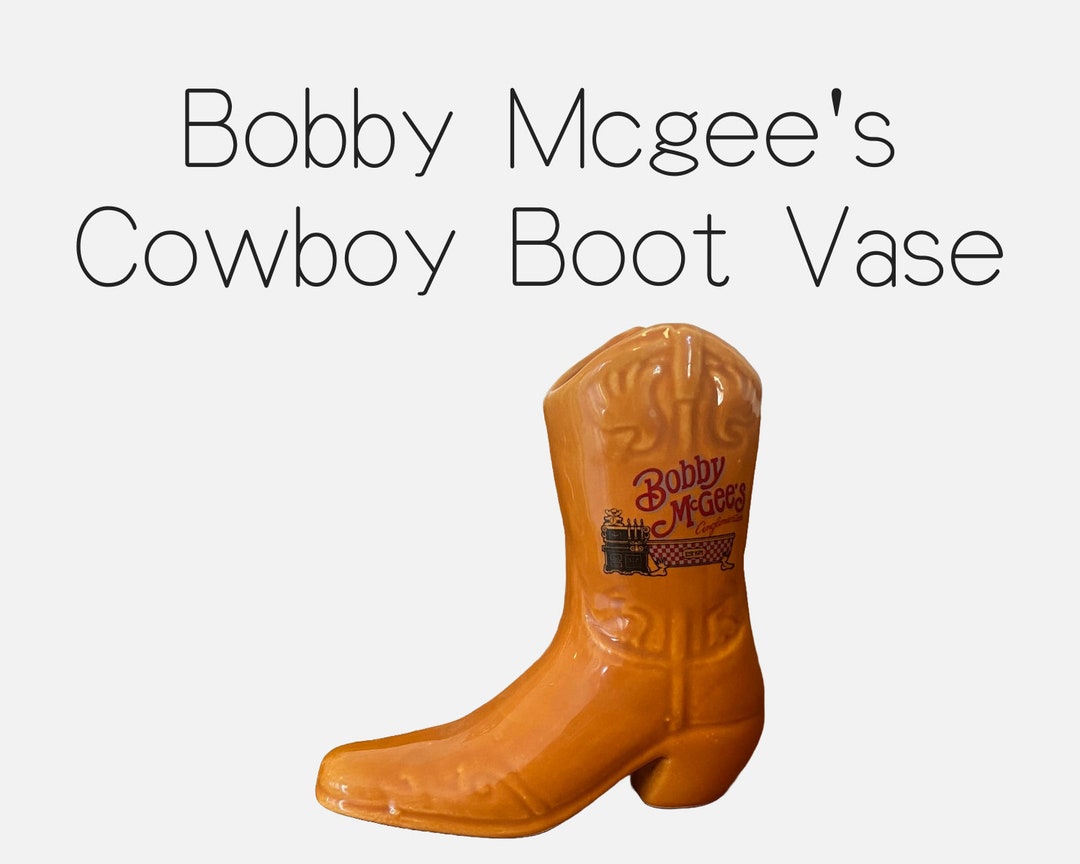 Bobby Mcgee's Ceramic Cowboy Boot Vase Etsy