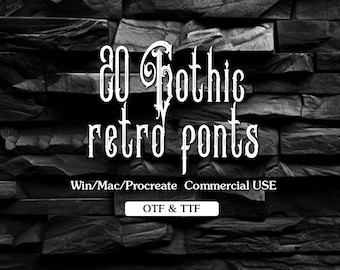 20 Gothic Font Bundle, Calligraphy & Cursive (TTF/OTF) Commercial Use