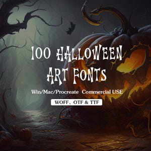 Halloween Font Bundle, Art Fonts, Procreate Fonts (TTF/OTF)