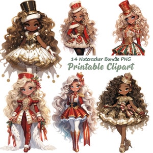 Nutcracker Jazz Band, Winter Christmas Clipart, Nutcracker Dolls PNG Graphics, Transparent PNG, Commercial Use, Fashion Dress, A174