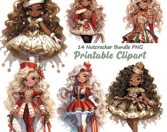 くるみ割り人形のクリップアート、PNG グラフィックス、クリスマス冬のテーマ（デジタルダウンロード）