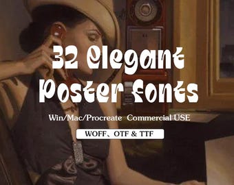 Modern Font Bundle – 32 TTF/OTF Fonts, Commercial Use