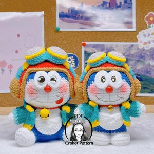 Patrón de crochet Doraemon. Gato amigurumi. Patrón PDF, TUTORIAL muñeco Doraemon en español, Archivo PDF, Pintable, P02