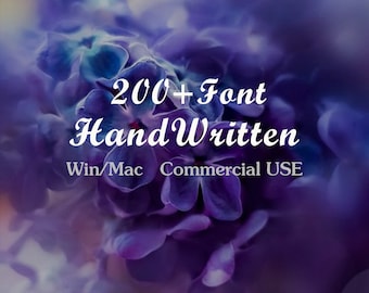 200+ Modern Calligraphy Fonts, Farmhouse & Planner Fonts (TTF/OTF Digital Download)