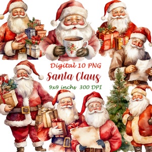 Weihnachten Nikolaus Aquarell Clipart, Clipart PNG, Weihnachten Clipart, Weihnachten Grafiken, Papercraft, Junk Journal, Scrapbooking A62