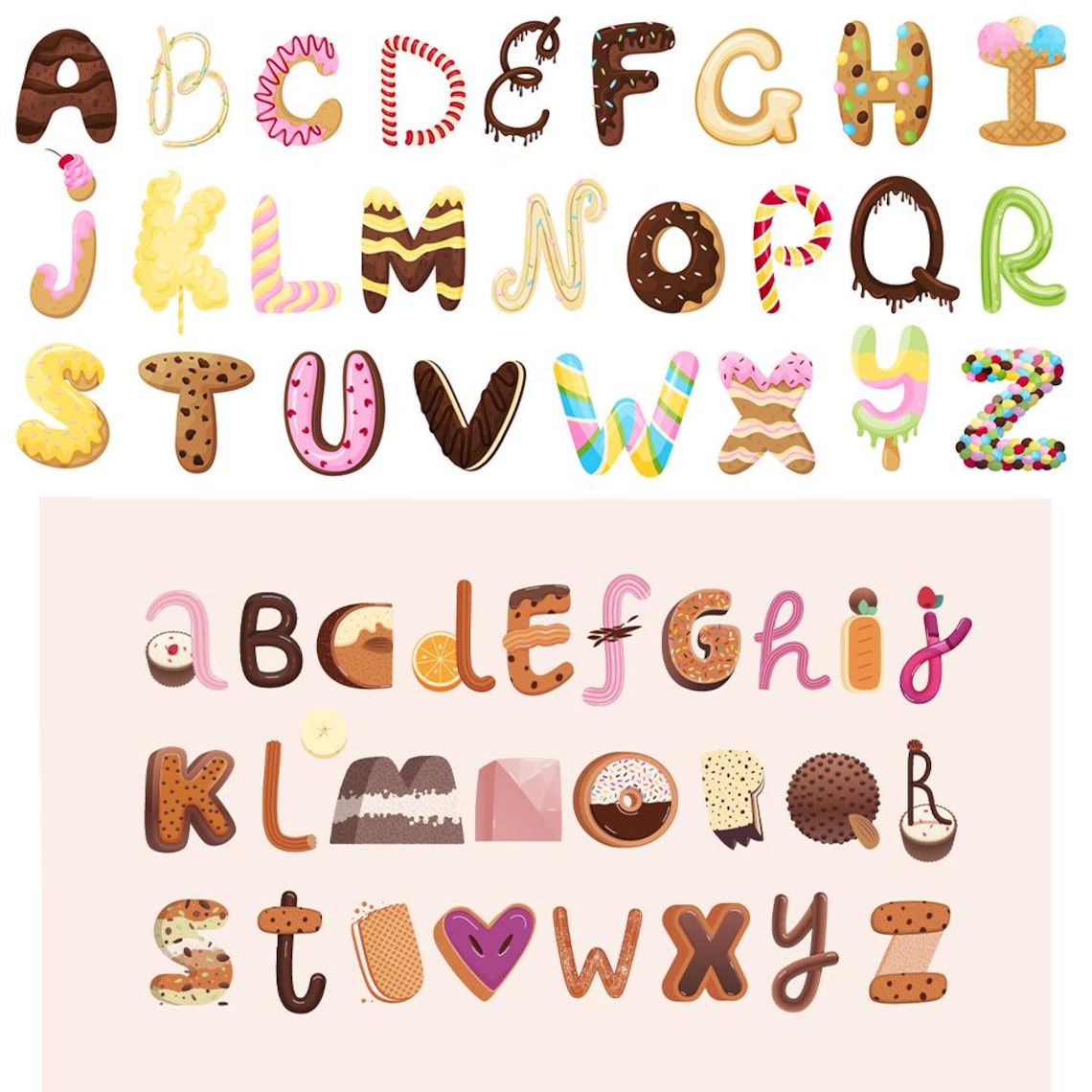 Sweets With Letters Sweet Food Letters PNG Clipart, Party Design (digital Download) - Etsy