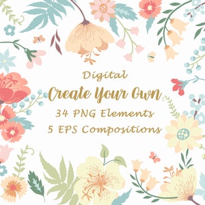 Floral Happy Wedding Day Card - DIGITAL Download - Printable Wedding Card - Printable Wedding Congratulations Card - Printable Card