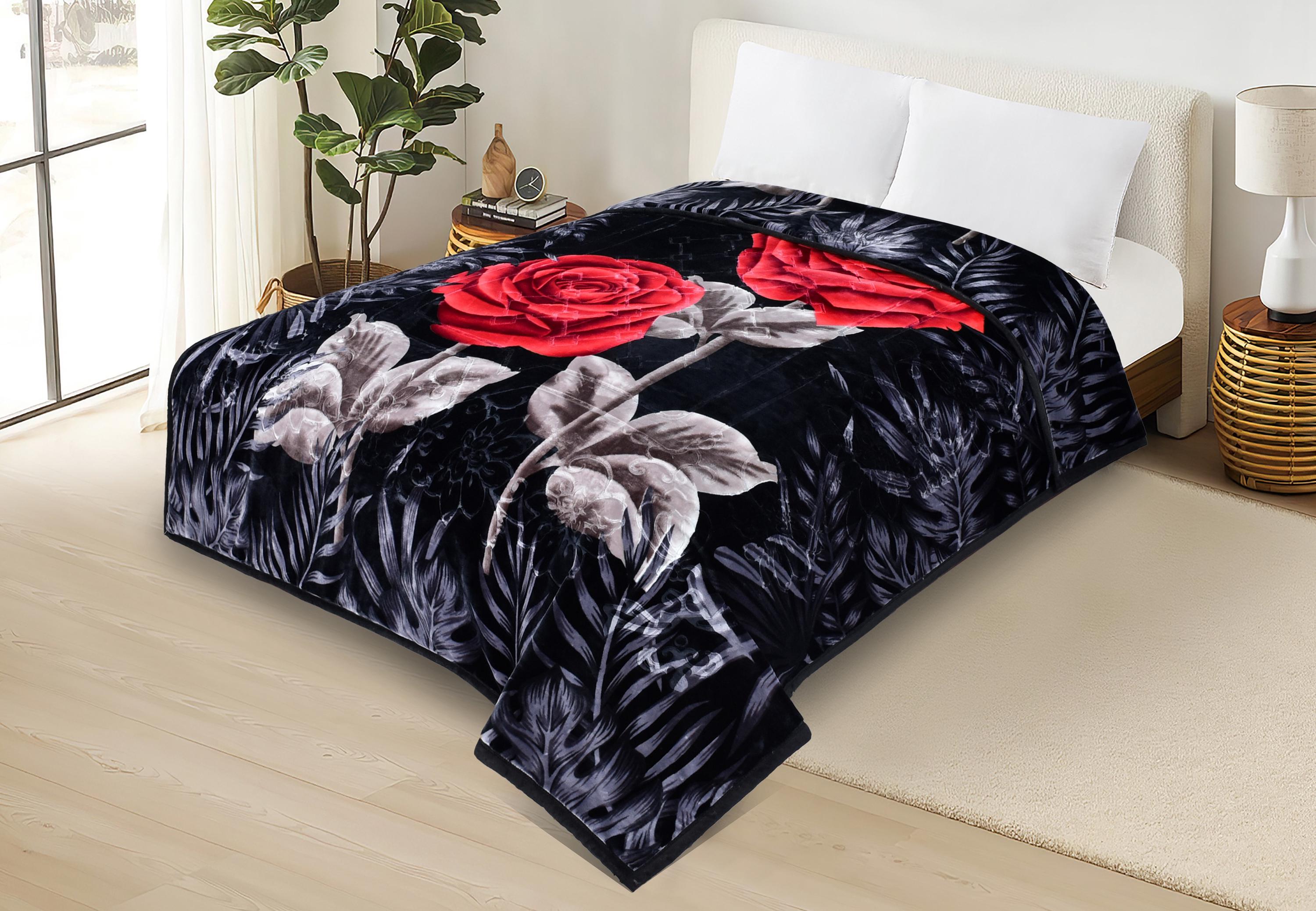 2 Ply Heavy Korean Mink Raschel Queen Size Blanket - Plush, Fleece